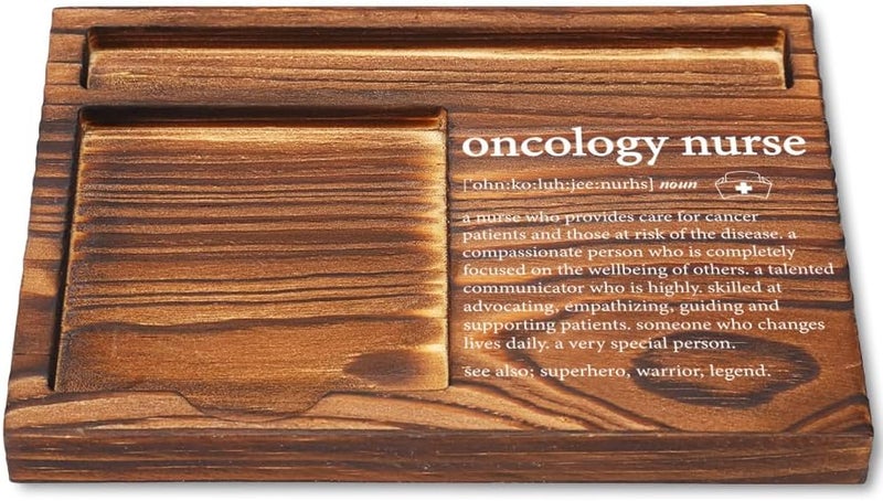 CWGOTC Oncology Nurse Definition Sticky Note Holder, Thank You Appreciation Gift for Oncology Nurses, Wooden Sticky Note Pad Holder for Cancer Care Medical Staff YCB5 - Image 1